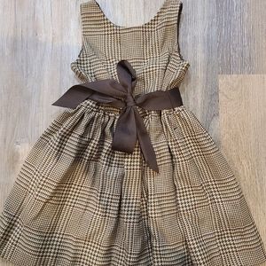 Ralph Lauren Brown Checkered Kids Dress